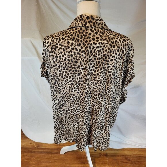 Torrid Challis Tie-Front Dolman Top Pre-owned Condition 4XL Brown Tan Multi NWOT - Picture 5 of 7